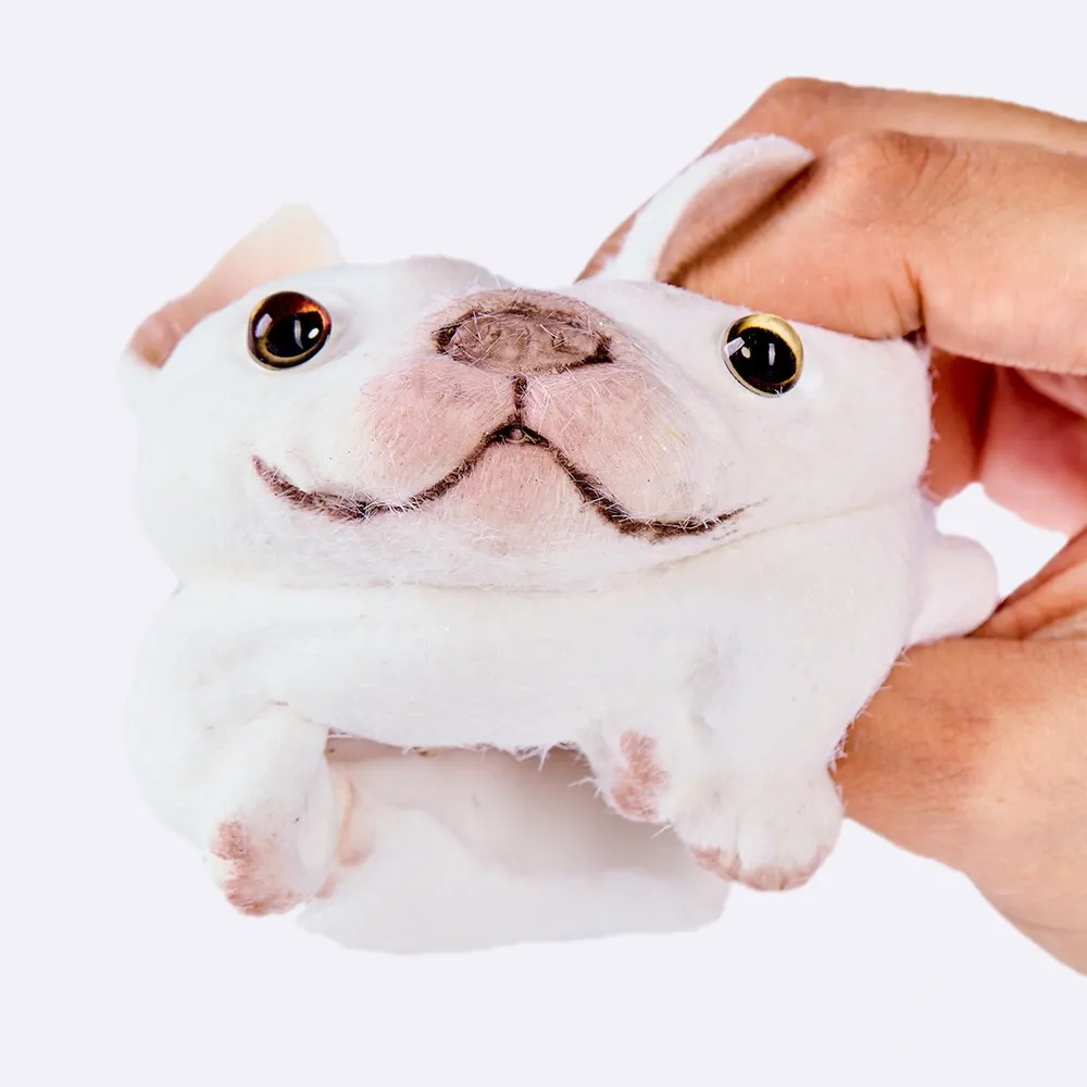 Flocked White French Bulldog Taba Squishy — photo 2