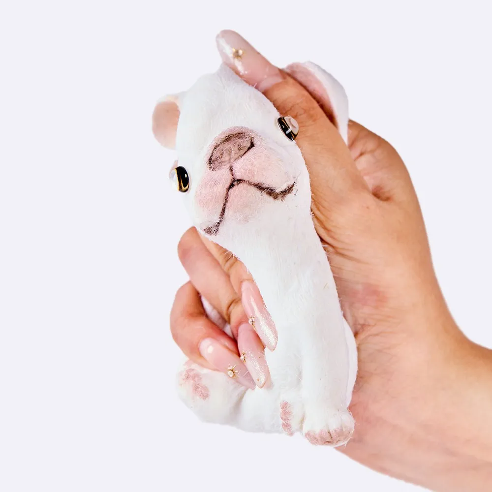 Flocked White French Bulldog Taba Squishy — photo 3