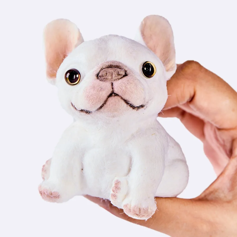 Flocked White French Bulldog Taba Squishy — photo 4