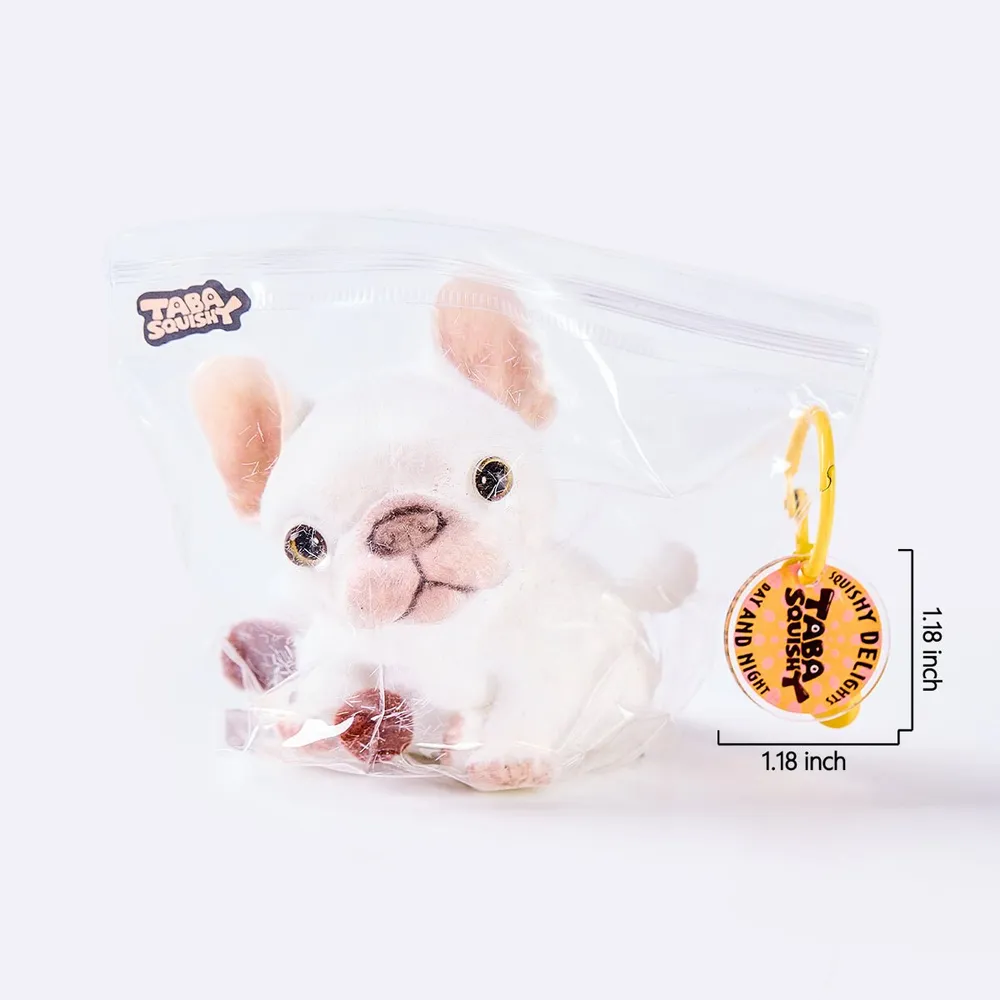 Flocked White French Bulldog Taba Squishy — photo 6
