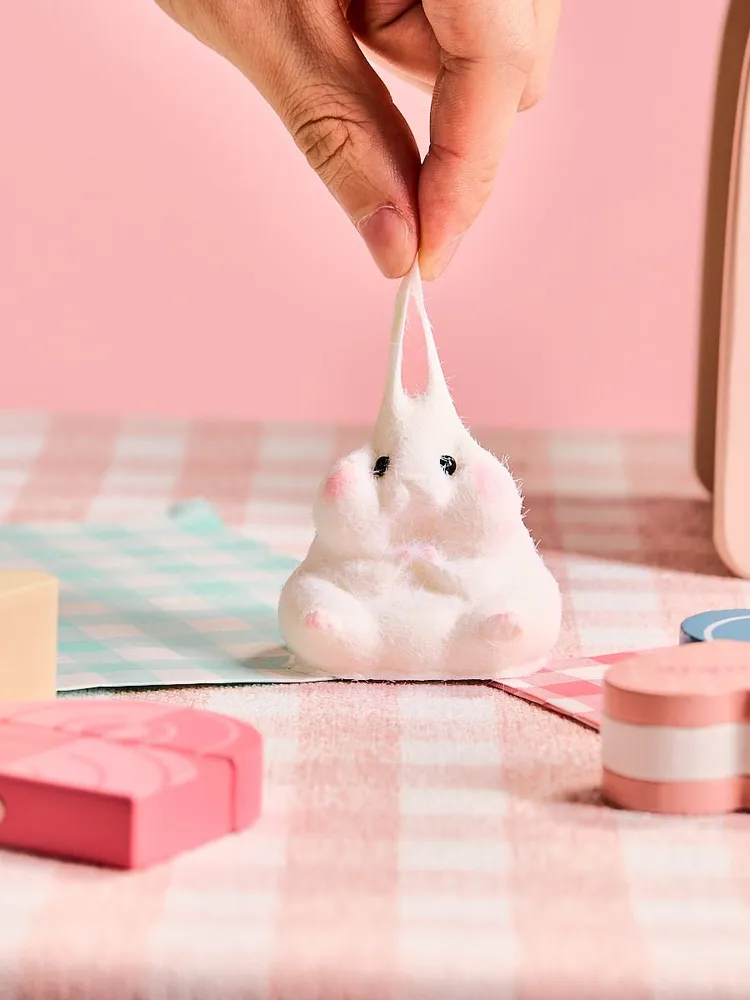 Flocked White Hamster Taba Squishy — photo 2