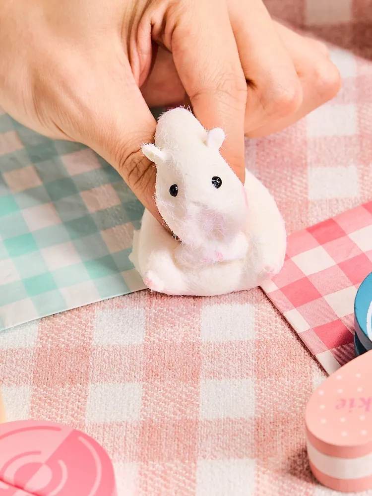 Flocked White Hamster Taba Squishy — photo 3