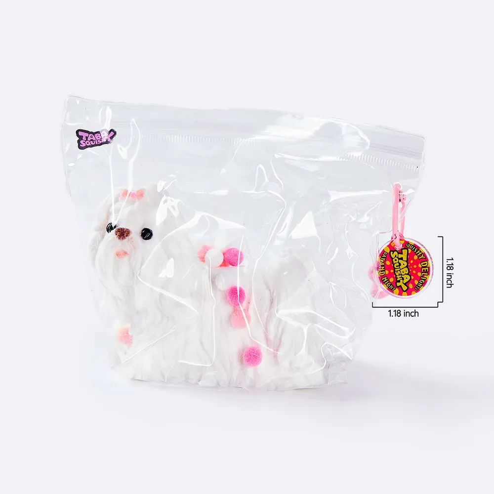 Flocked White Maltese Taba Squishy — photo 6