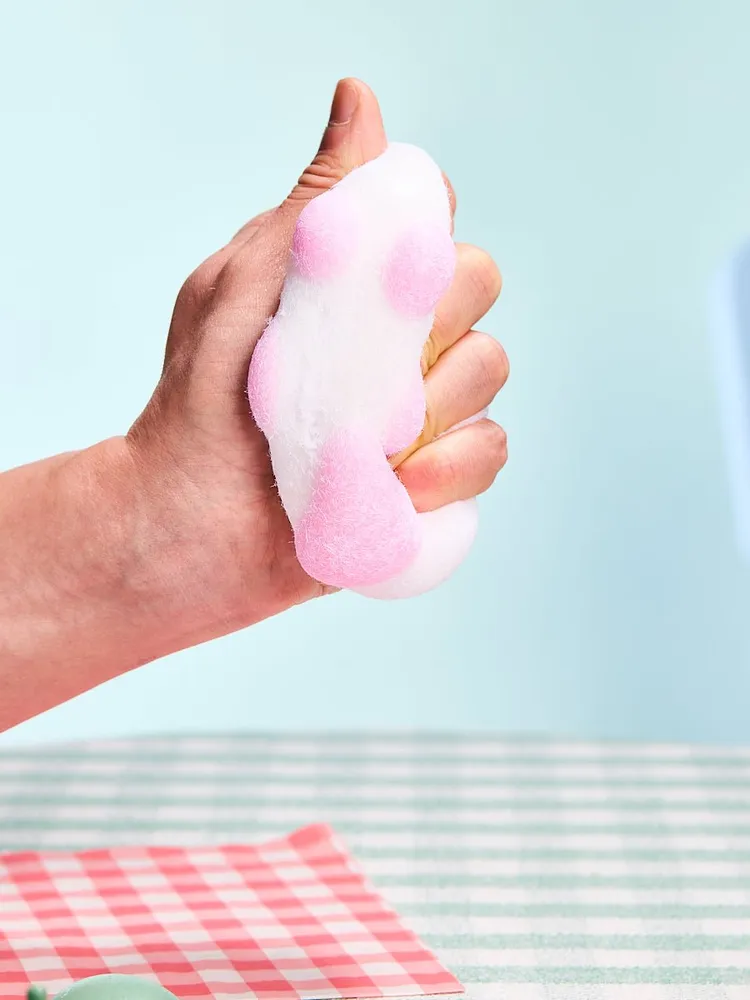 Flocked White-pink Paw Taba Squishy — photo 6