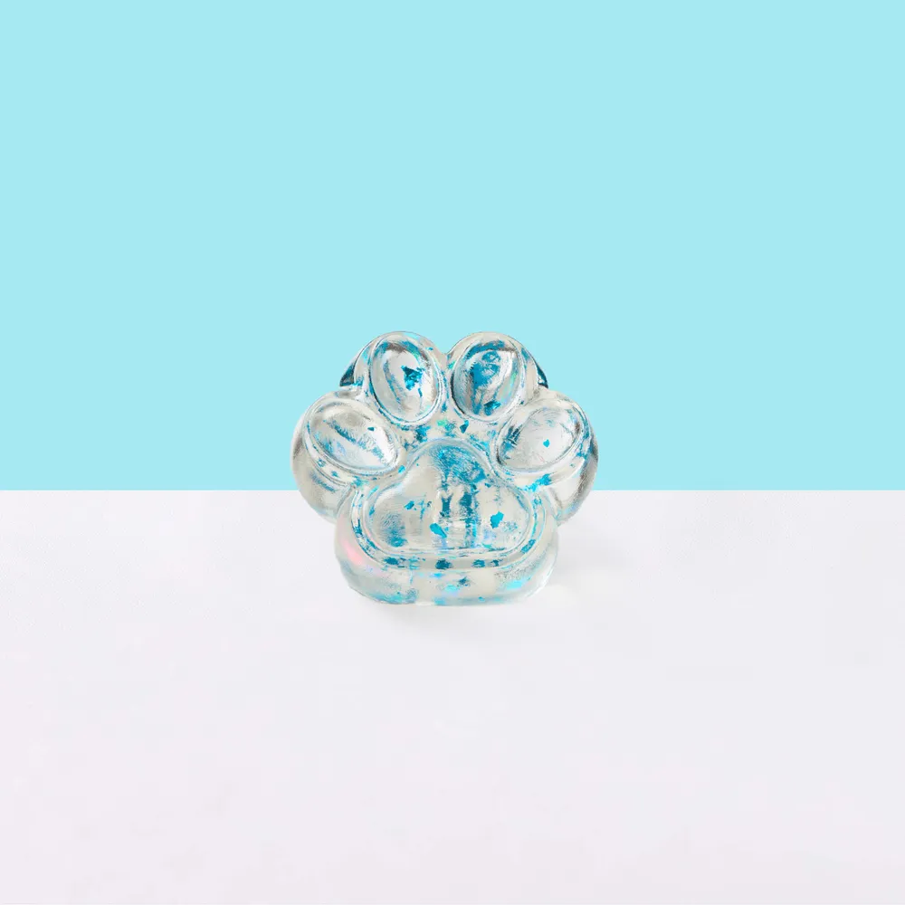 Foil Flakes Blue Paw Taba Squishy
