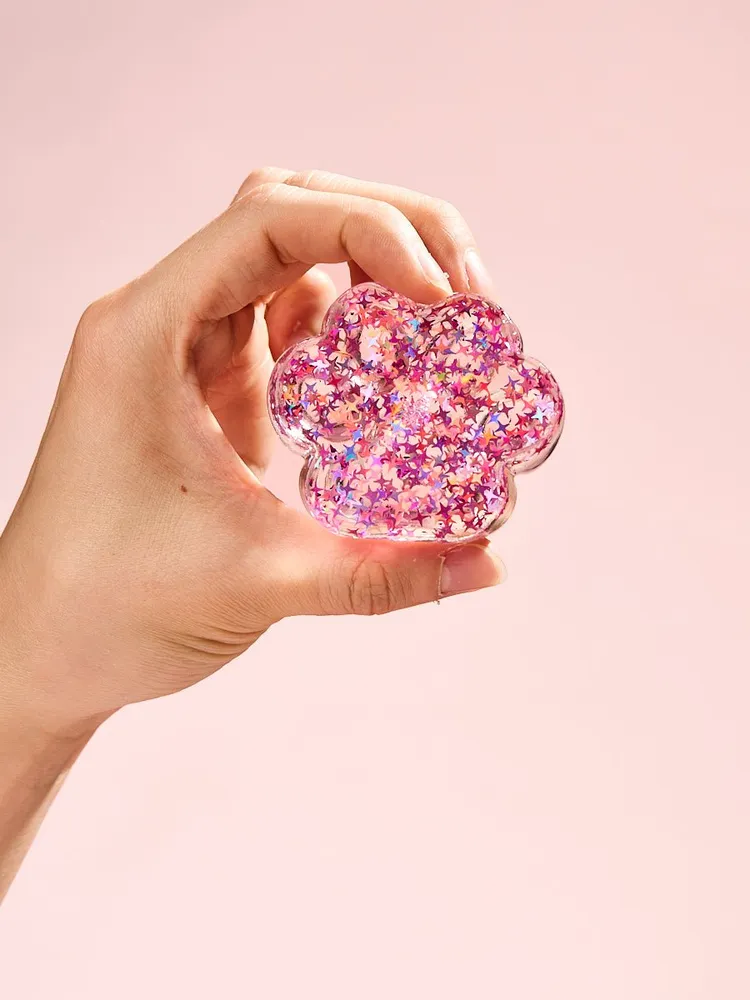 Foil Flakes Fuchsia Paw Taba Squishy — photo 5