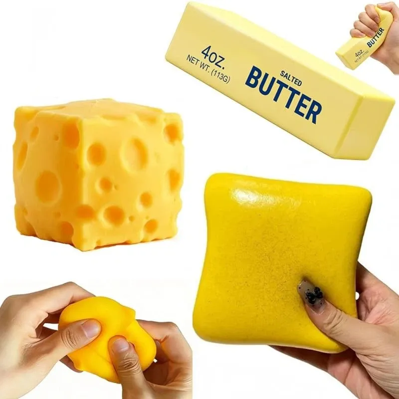 Food Squishies Set - Cheese & Bread Butter