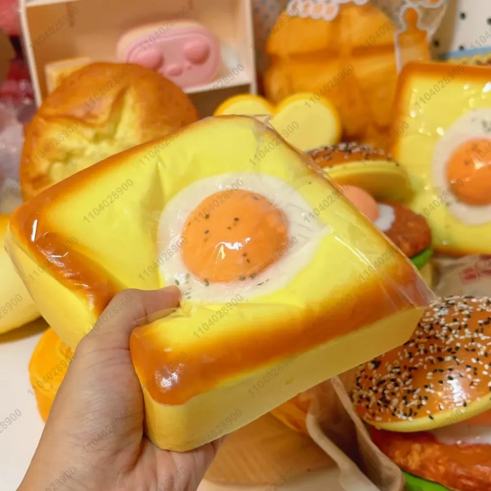 Fried Egg Toast Squishy Toy Slow Rising Stress Relief Big Toast