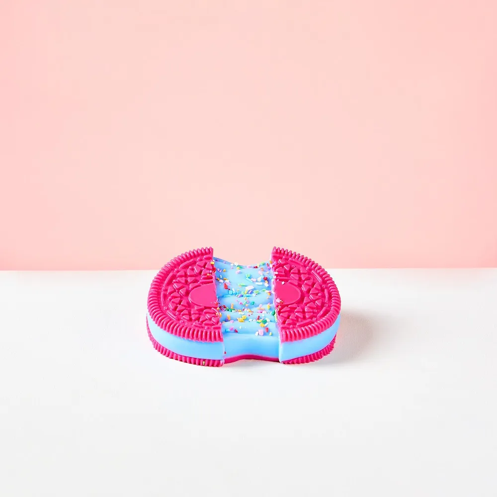 Fuchsia-blue Stretchy Cookie Sandwich Taba Squishy