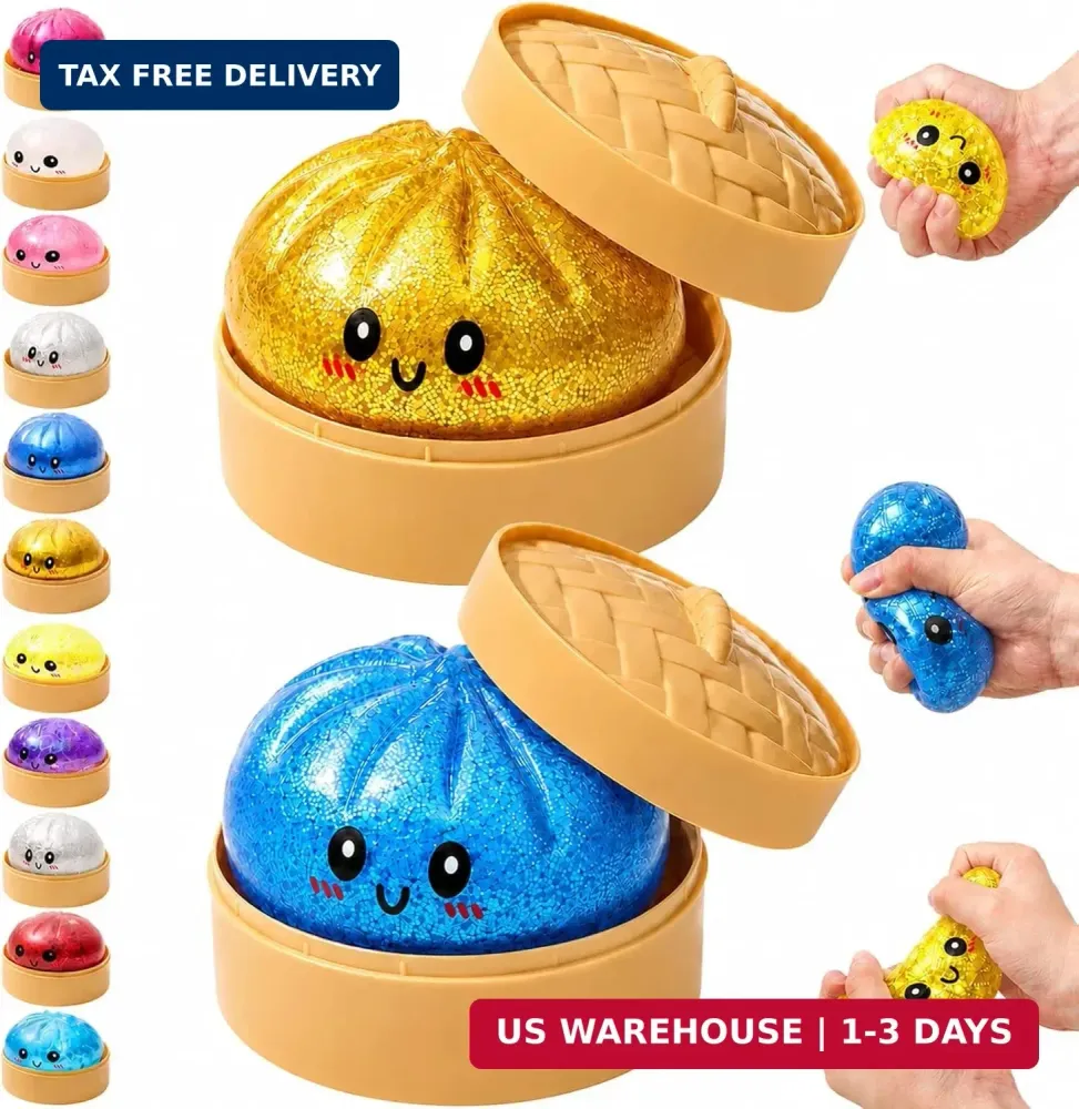 Giant Squishy Dumpling Toy 2 Pack Glitter Mystery Box