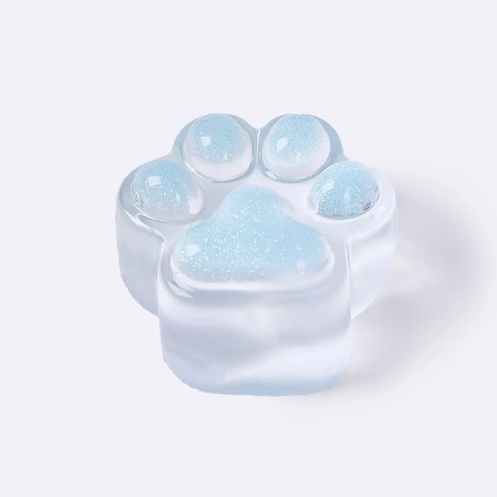 Glitter Clear-blue Paw Taba Squishy