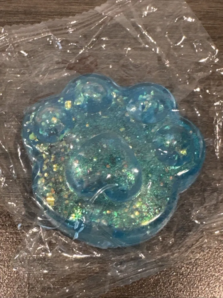 Glitter Clear-blue Paw Taba Squishy — photo 2