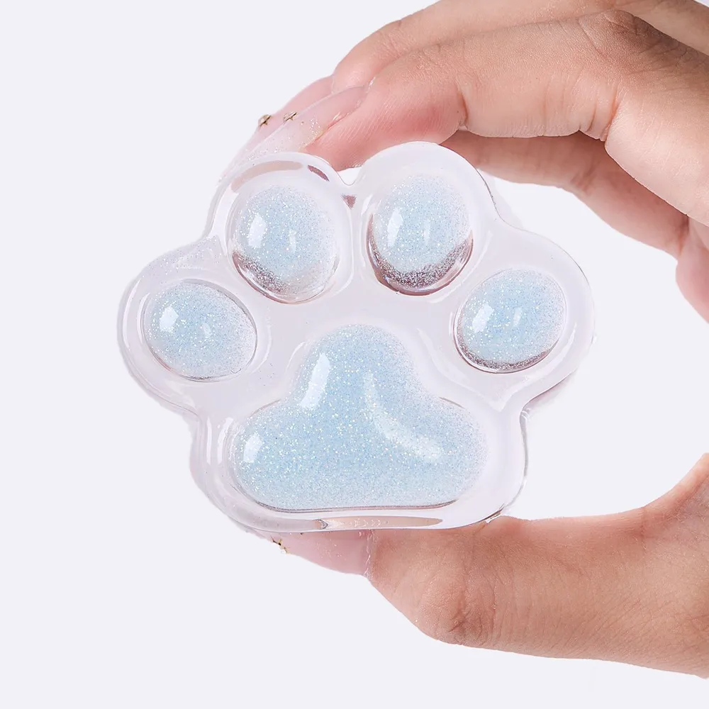 Glitter Clear-blue Paw Taba Squishy — photo 3