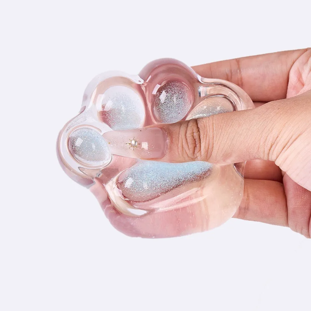 Glitter Clear-blue Paw Taba Squishy — photo 4