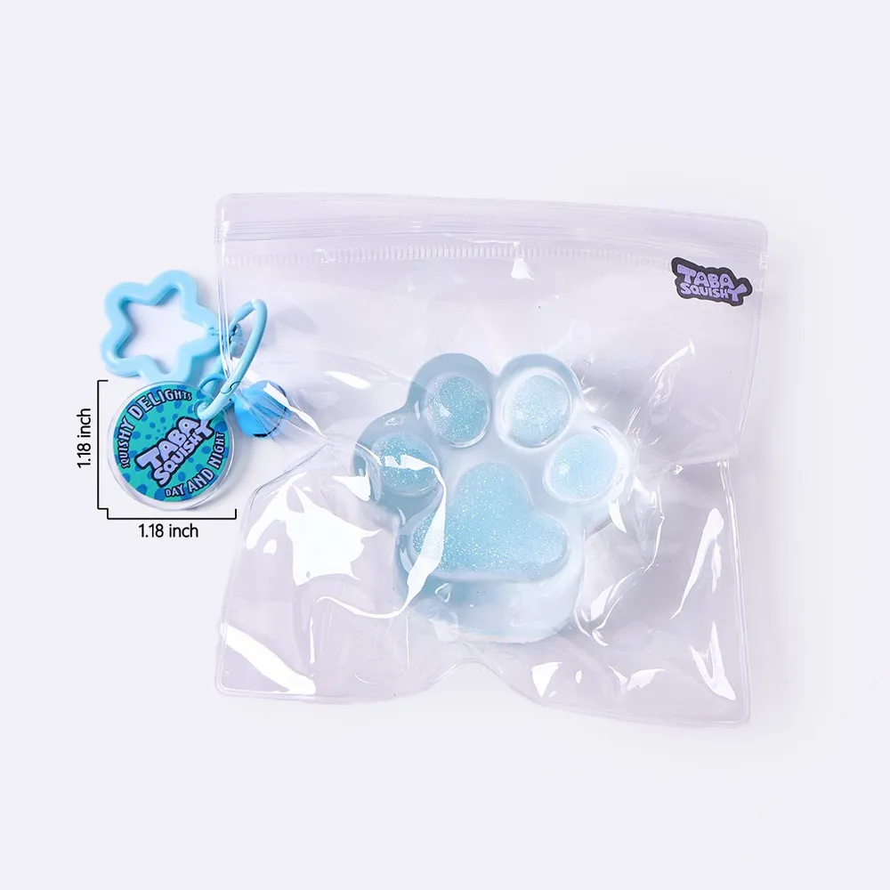 Glitter Clear-blue Paw Taba Squishy — photo 6