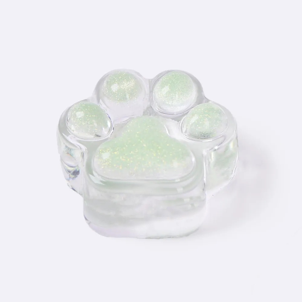 Glitter Clear-green Paw Taba Squishy