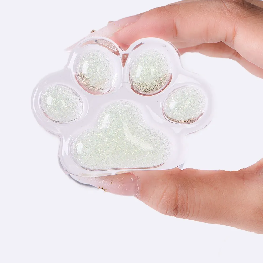Glitter Clear-green Paw Taba Squishy — photo 3