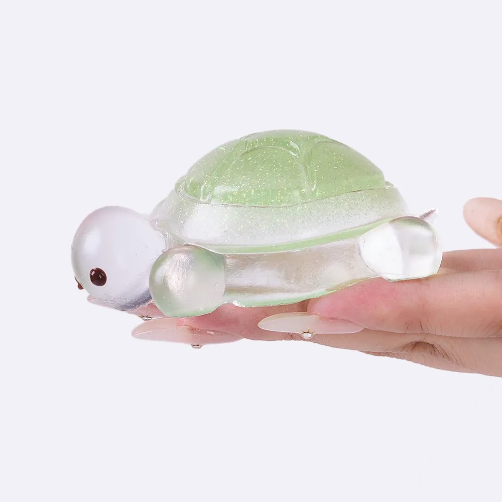 Glitter Clear-green Turtle Taba Squishy — photo 5