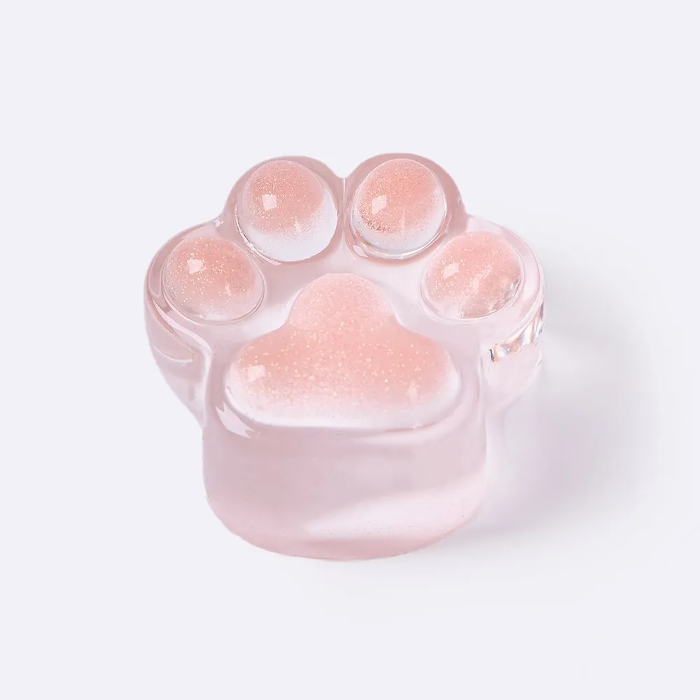 Glitter Clear-orange Paw Taba Squishy