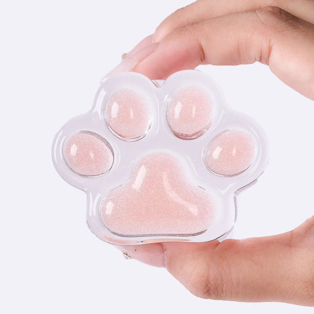 Glitter Clear-orange Paw Taba Squishy — photo 3