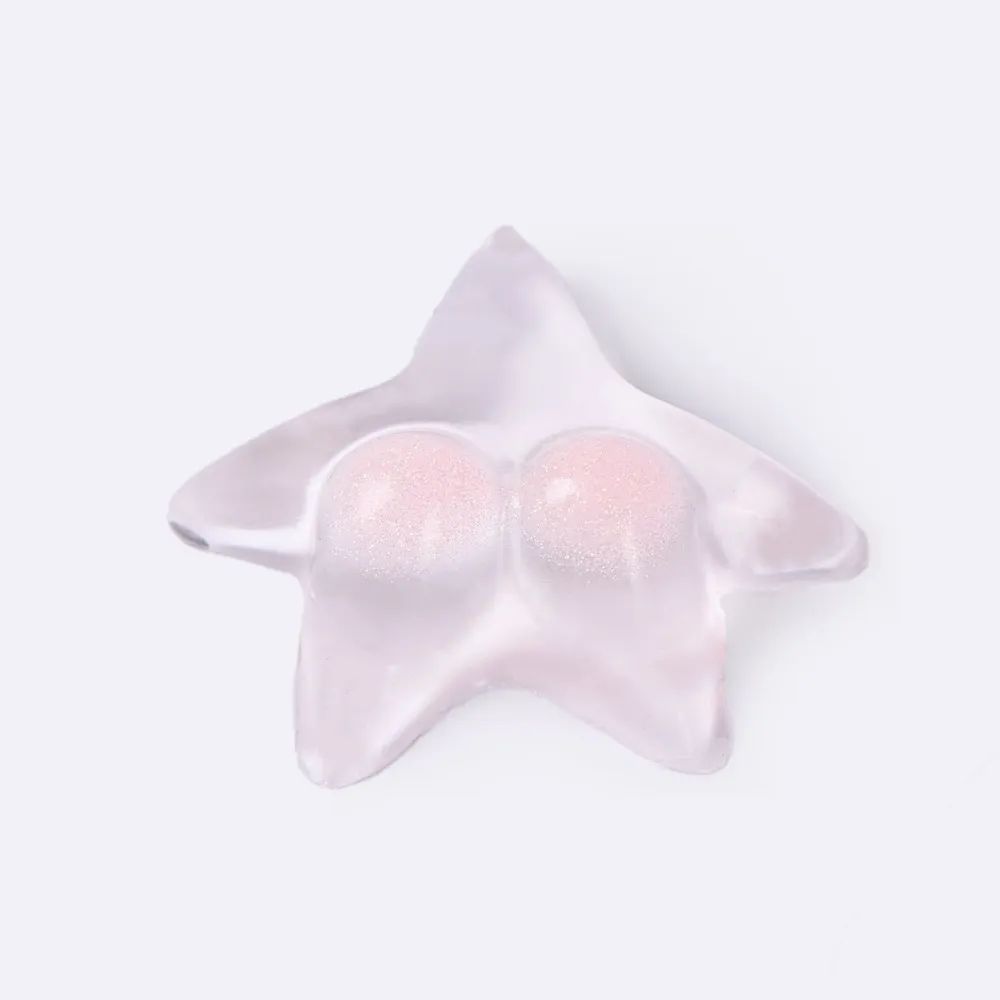 Glitter Clear-orange Starfish Taba Squishy