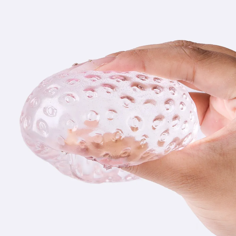 Glitter Clear-pink Strawberry Taba Squishy — photo 2