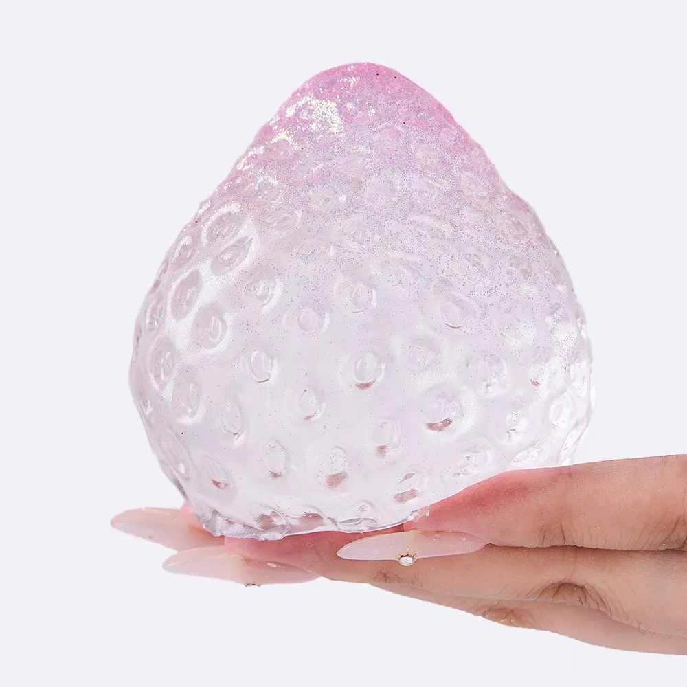 Glitter Clear-pink Strawberry Taba Squishy — photo 3