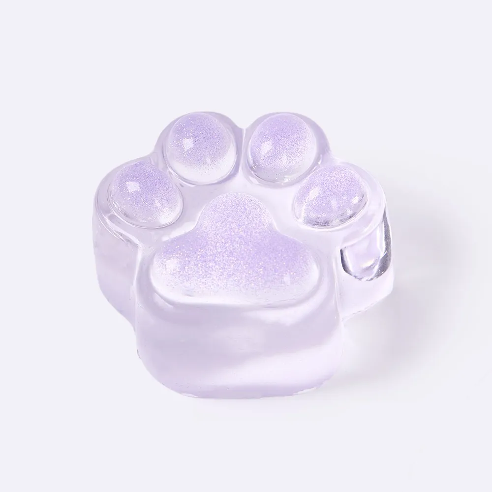 Glitter Clear-purple Paw Taba Squishy