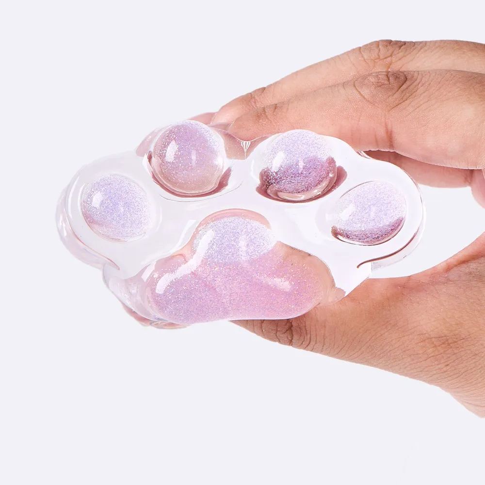 Glitter Clear-purple Paw Taba Squishy — photo 2