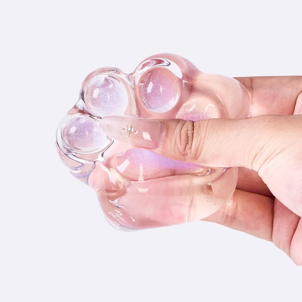 Glitter Clear-purple Paw Taba Squishy — photo 4