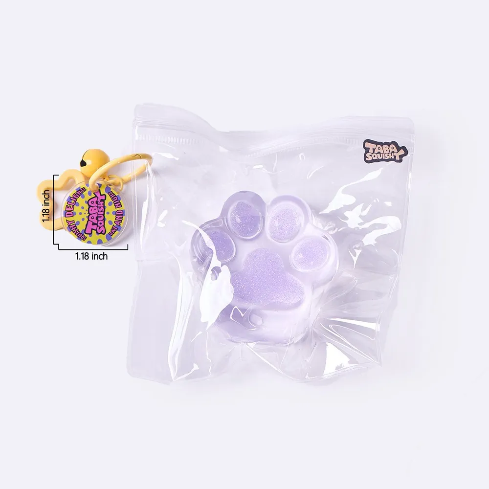 Glitter Clear-purple Paw Taba Squishy — photo 6