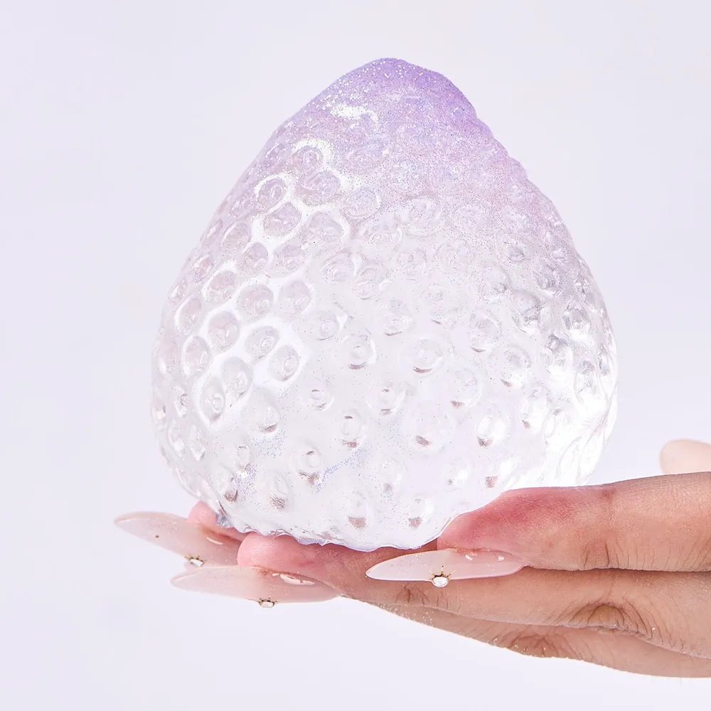 Glitter Clear-purple Strawberry Taba Squishy — photo 3