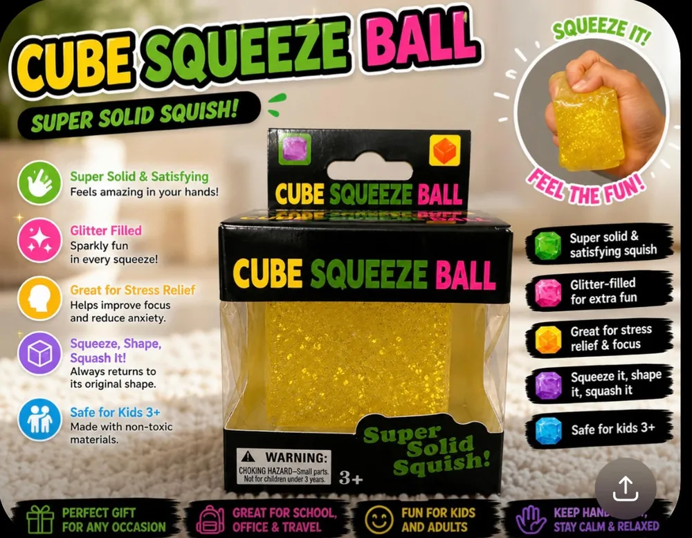 Glitter Cube Squishy
