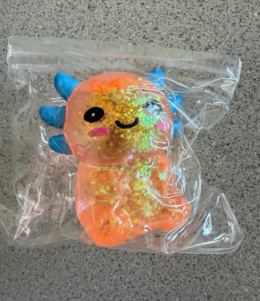 Glitter Squeezy Sparkle Sugar Orange Axolotl