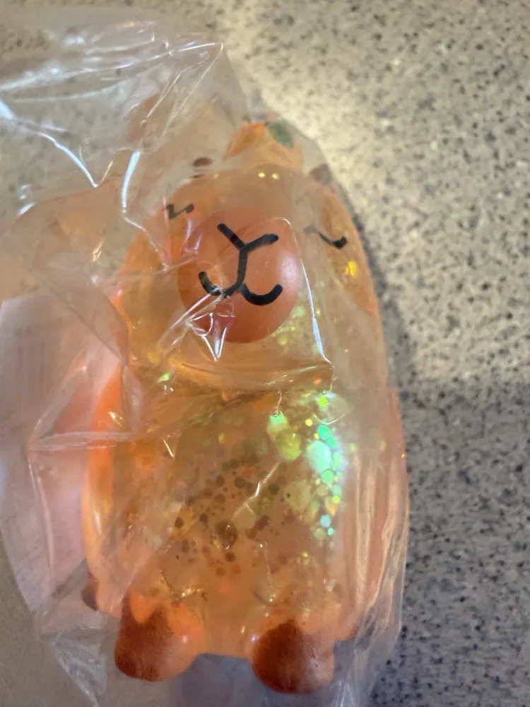 Glitter Squeezy Sparkle Sugar Orange Capybara 3 inch