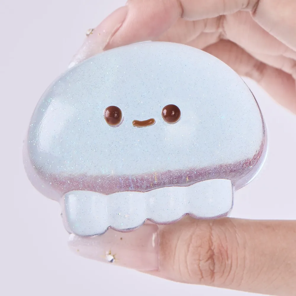 Glitter Transparent-blue Jellyfish Taba Squishy — photo 2