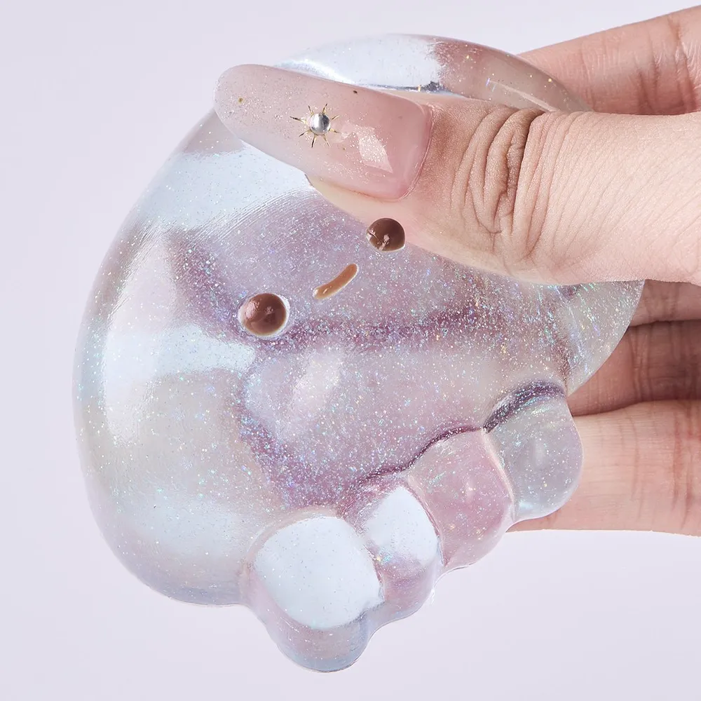 Glitter Transparent-blue Jellyfish Taba Squishy — photo 4