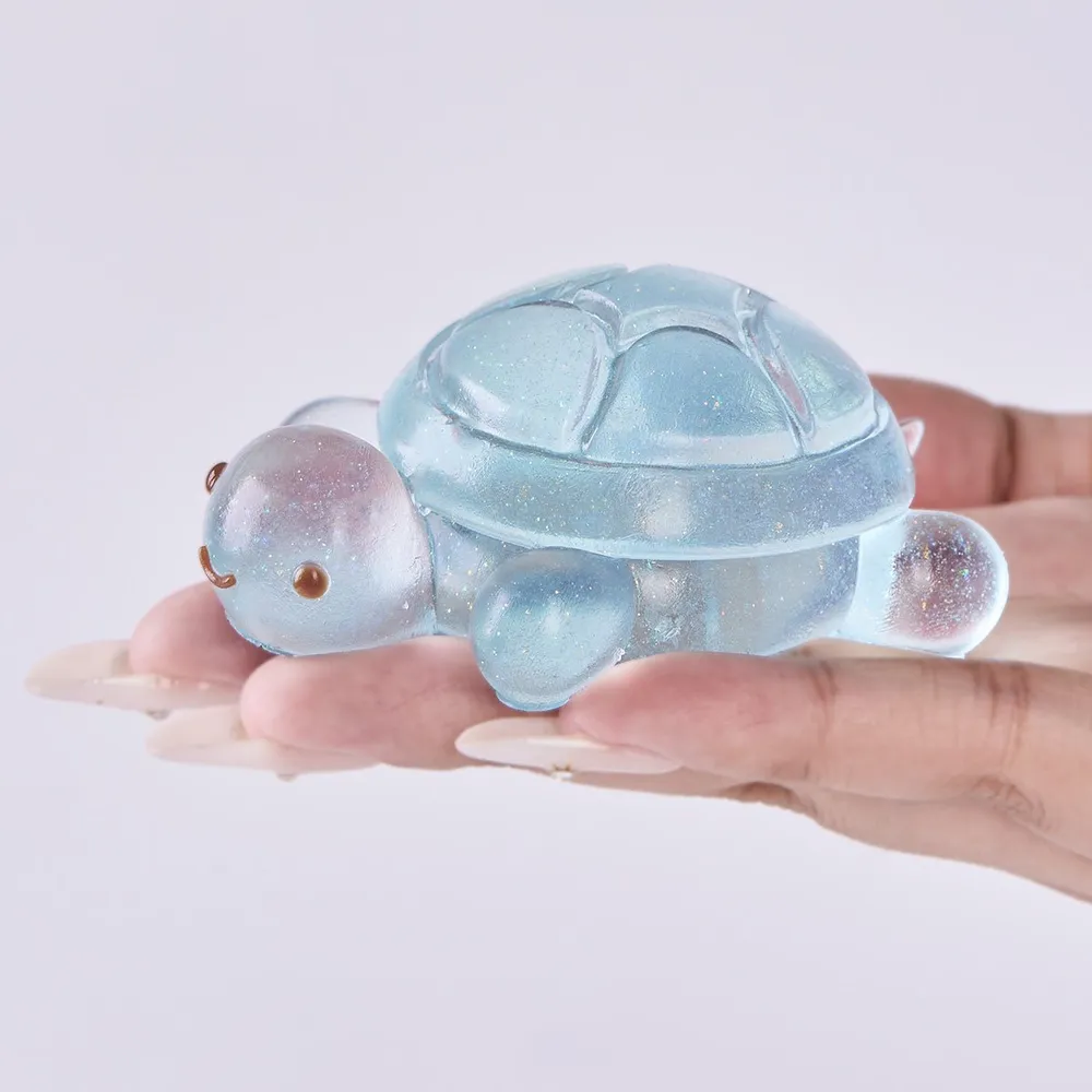 Glitter Transparent-blue Turtle Taba Squishy — photo 2