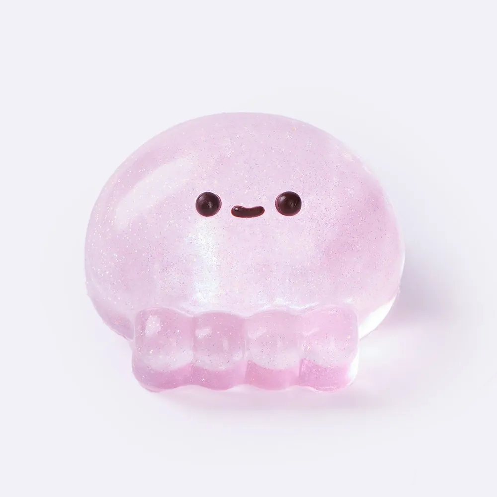 Glitter Transparent-pink Jellyfish Taba Squishy