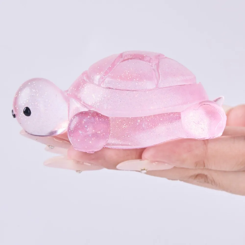 Glitter Transparent-pink Turtle Taba Squishy — photo 2