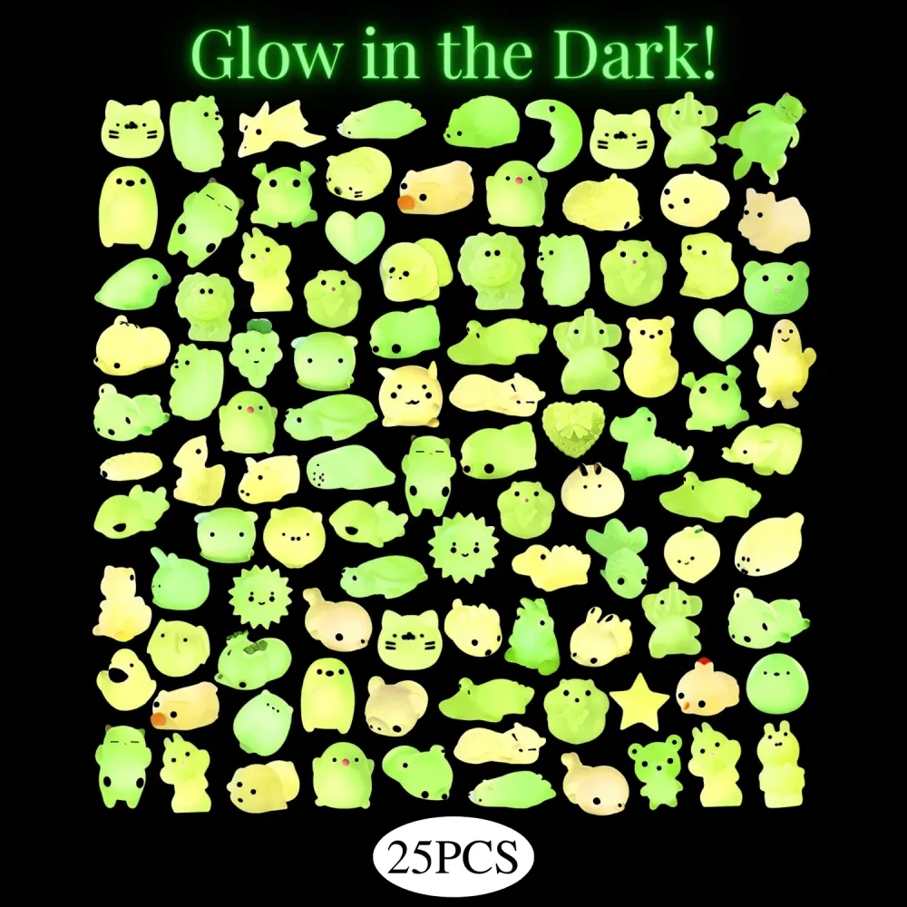 Glow in the Dark Mini Animal Mochi Squishy