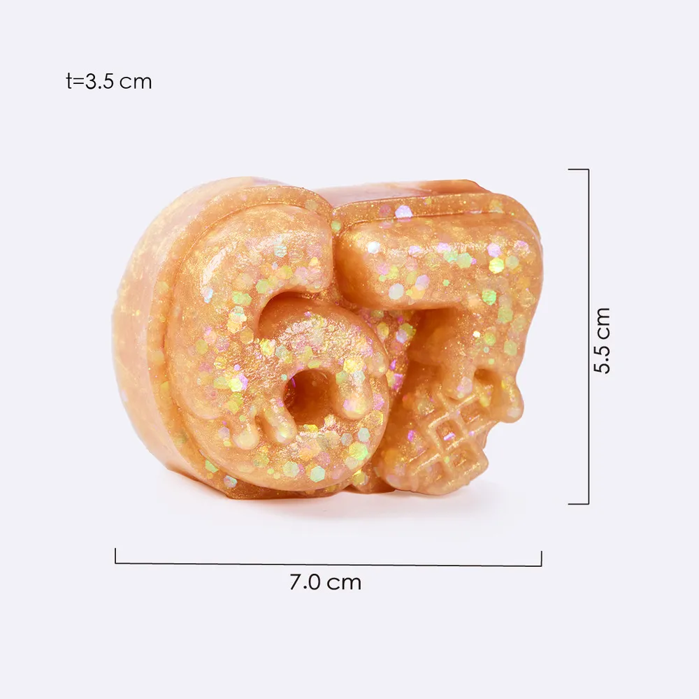 Gold Chunky Glitter Six Seven 67 Taba Squishy — photo 2