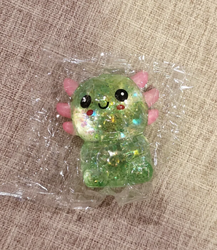 Green Glitter Maltose Sugar Axolotl Squishy