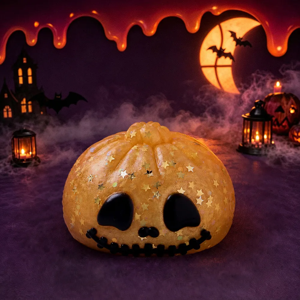 Halloween Pumpkin Skull Dumpling Silicone Taba Squishy 🎃