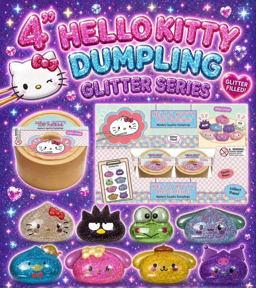 Hello Kitty And Friends Mystery Squishy Dumpling Glitter Collection Fidget Toy — photo 2
