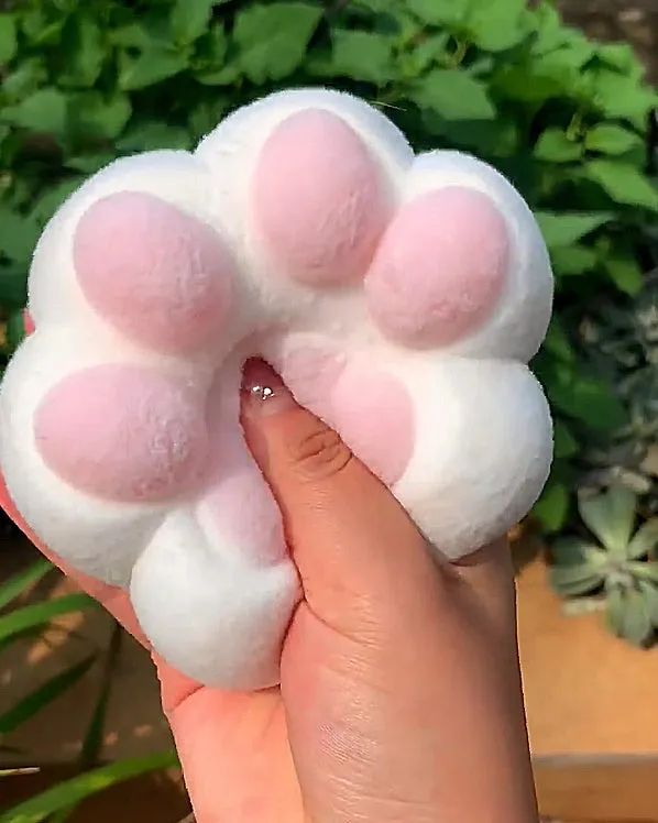 HUGE Kitty Paw Squishy Stress Relief Decompression Toy w/ Flocking — photo 3