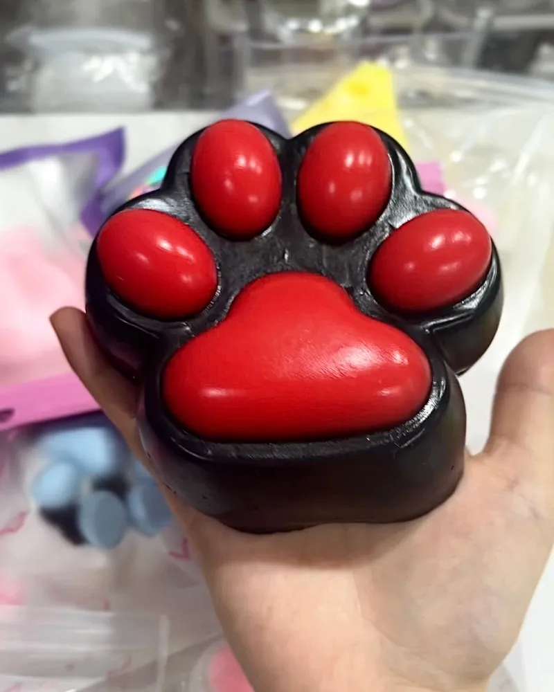 HUGE Kitty Paw Squishy Stress Relief Decompression Toy w/ Flocking — photo 6