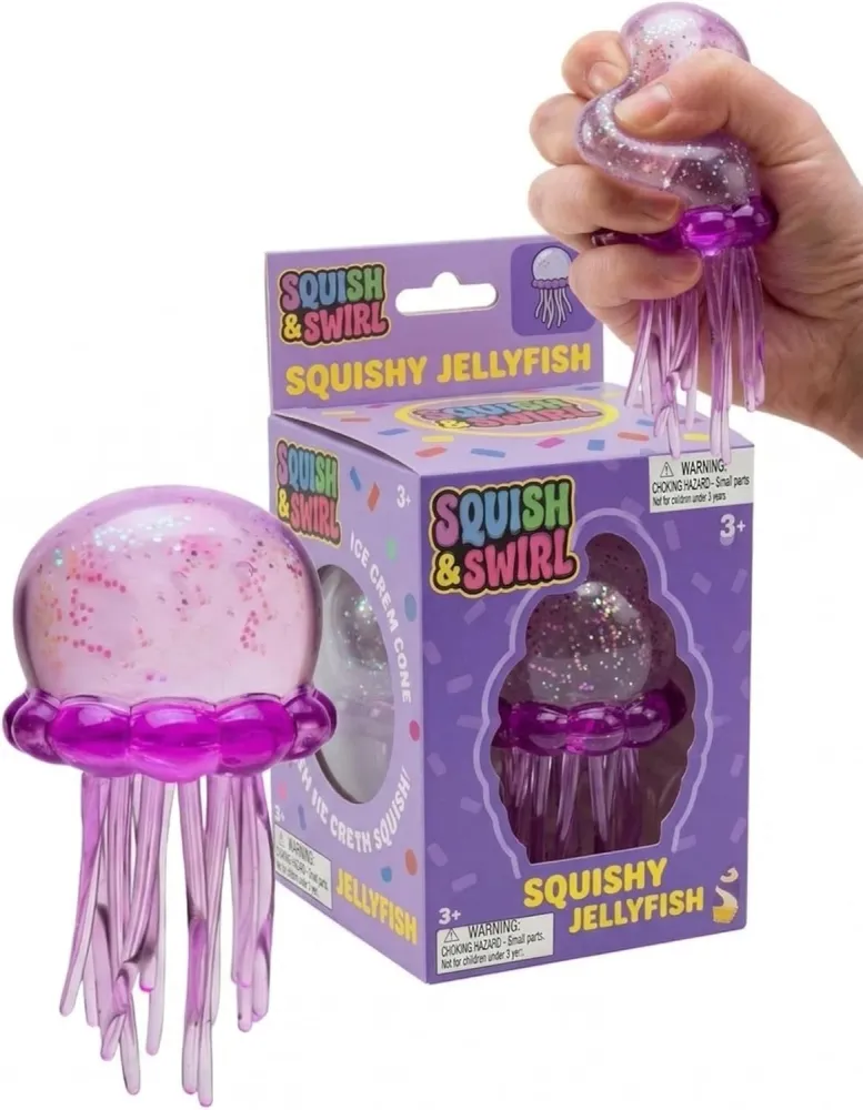 Jellyfish Squeeze Toy with Malt Sugar Balls