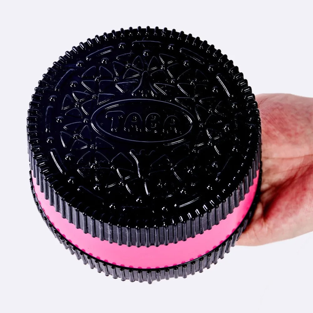 Jumbo Black-fuchsia Sandwich Cookie Taba Squishy — photo 4