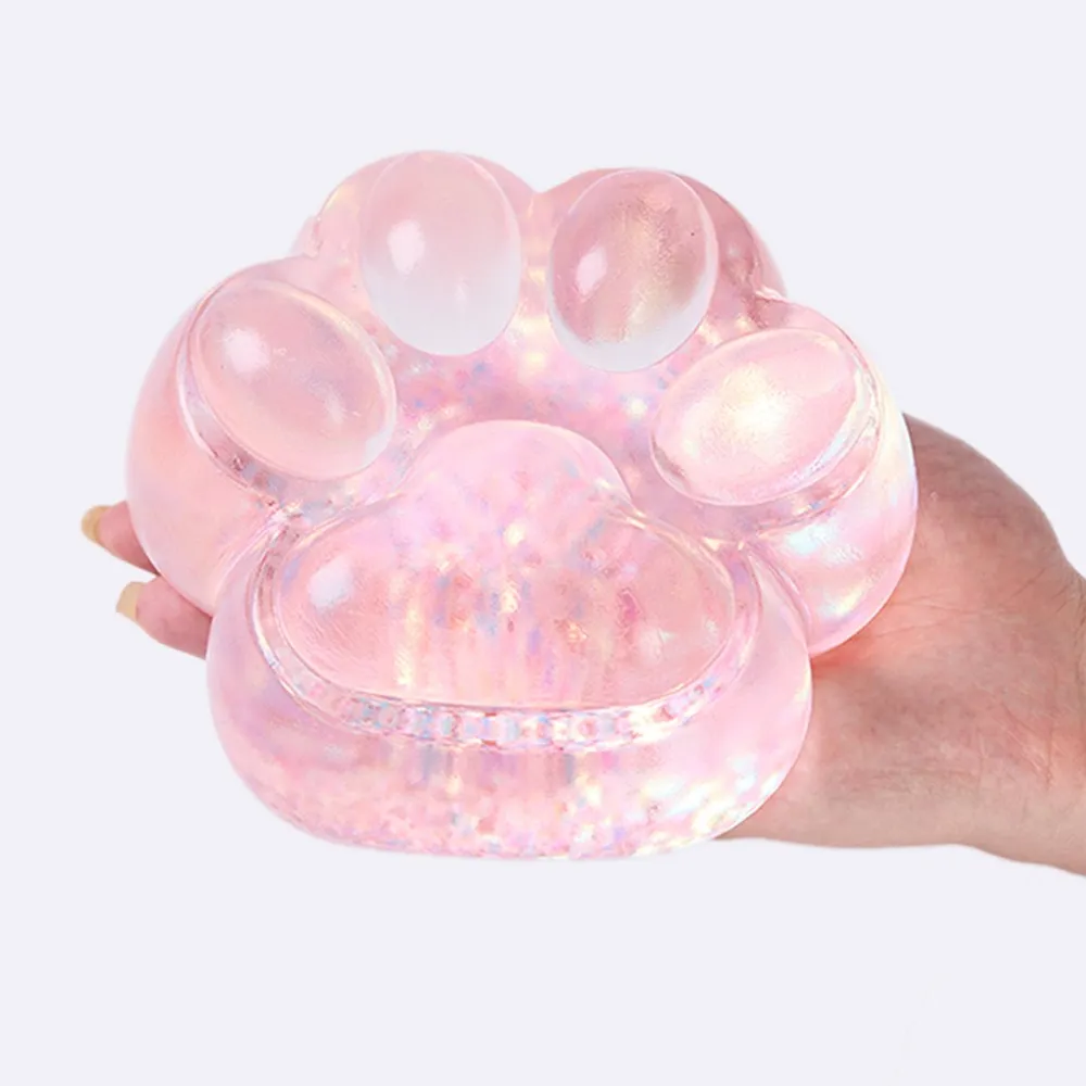 Jumbo Blingbling Transparent-pink Paw Taba Squishy — photo 3